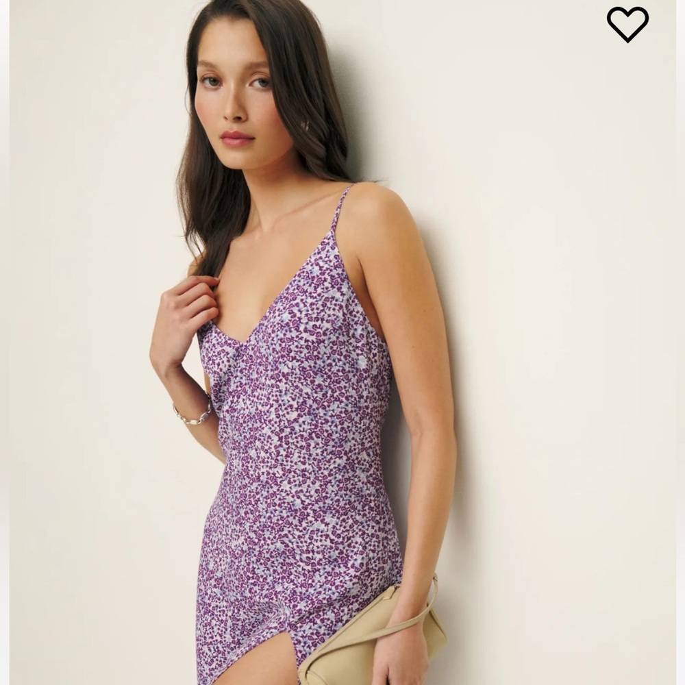 Reformation Marlowe Floral Slip Dress Violette Size Small